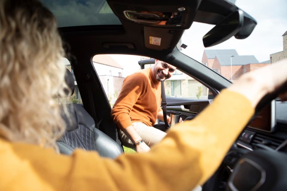 A driver collecting a car at handover